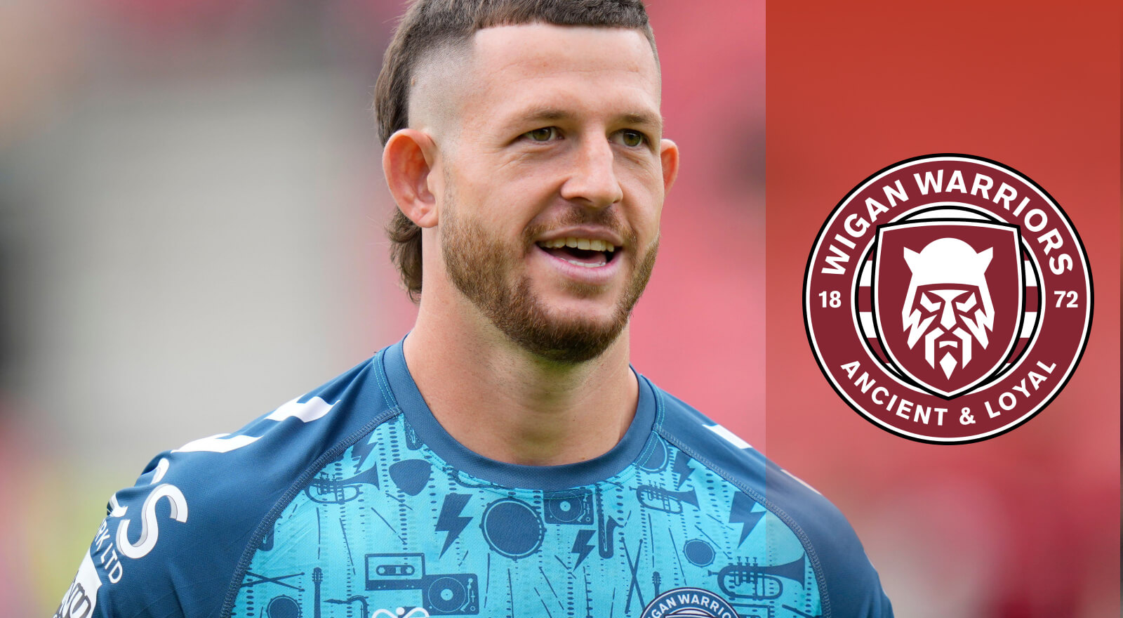 Cade Cust in action for Wigan Warriors.