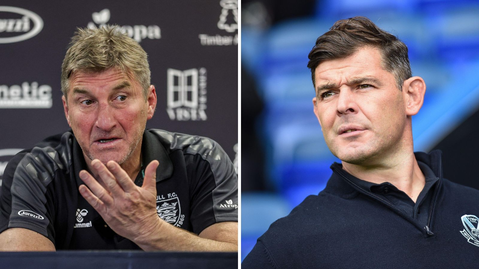 Hull head coach Tony Smith and St Helens boss Paul Wellens.