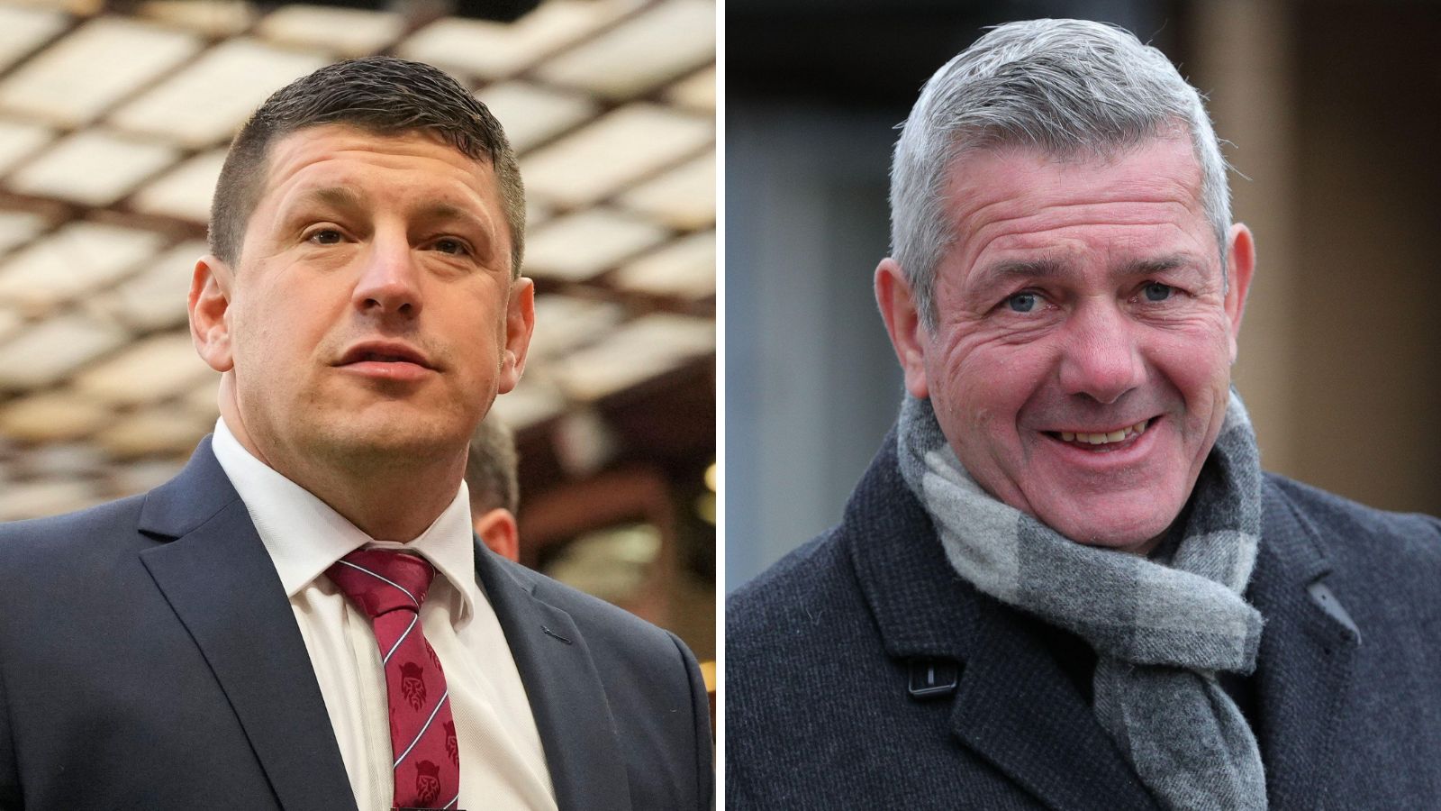 Matt Peet Wigan Warriors and Daryl Powell Wakefield Trinity Alamy