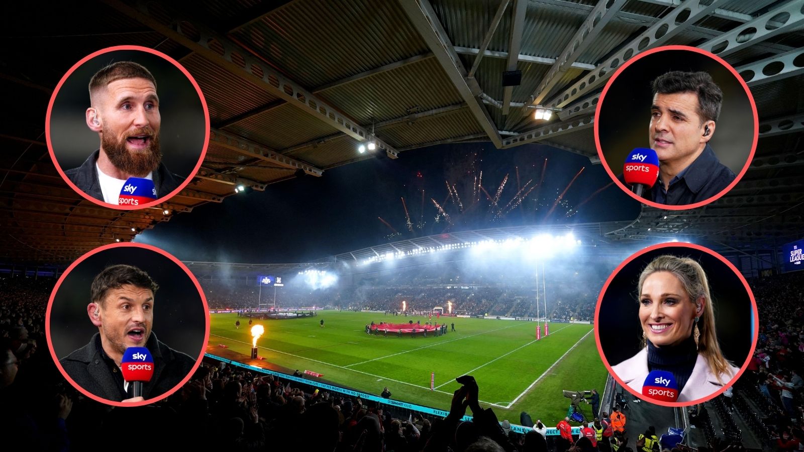 Sam Tomkins, Brian Carney, Jon Wilkin, Jenna Brooks, MKM Stadium pre-match