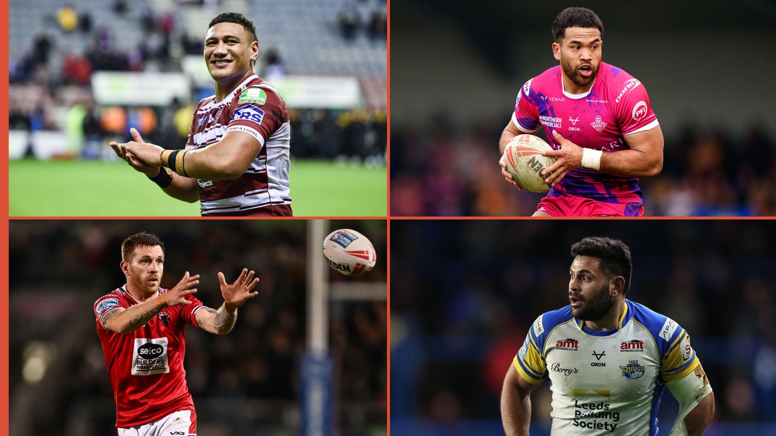 Patrick Mago, Esan Marsters, Marc Sneyd, Rhyse Martin Super League Alamy