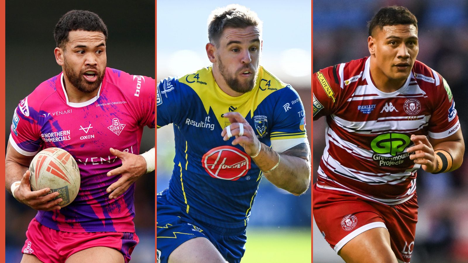 Esan Marsters, Matt Dufty, Patrick Mago Super League Alamy