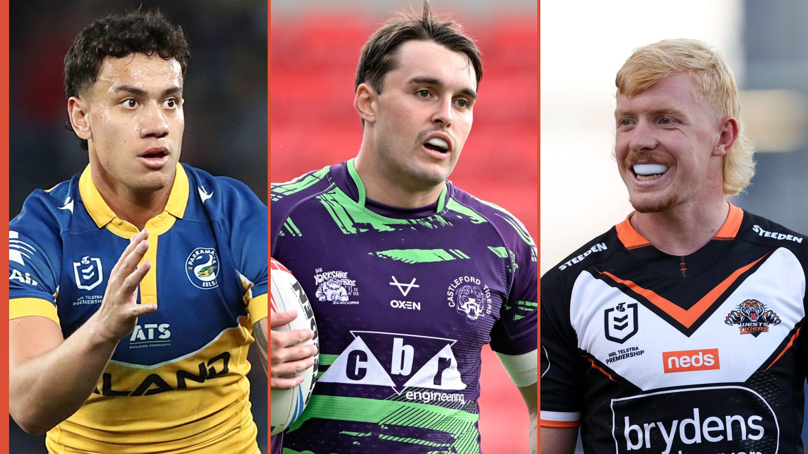 Daejarn Asi, Tex Hoy, Zac Cini Castleford Tigers Alamy