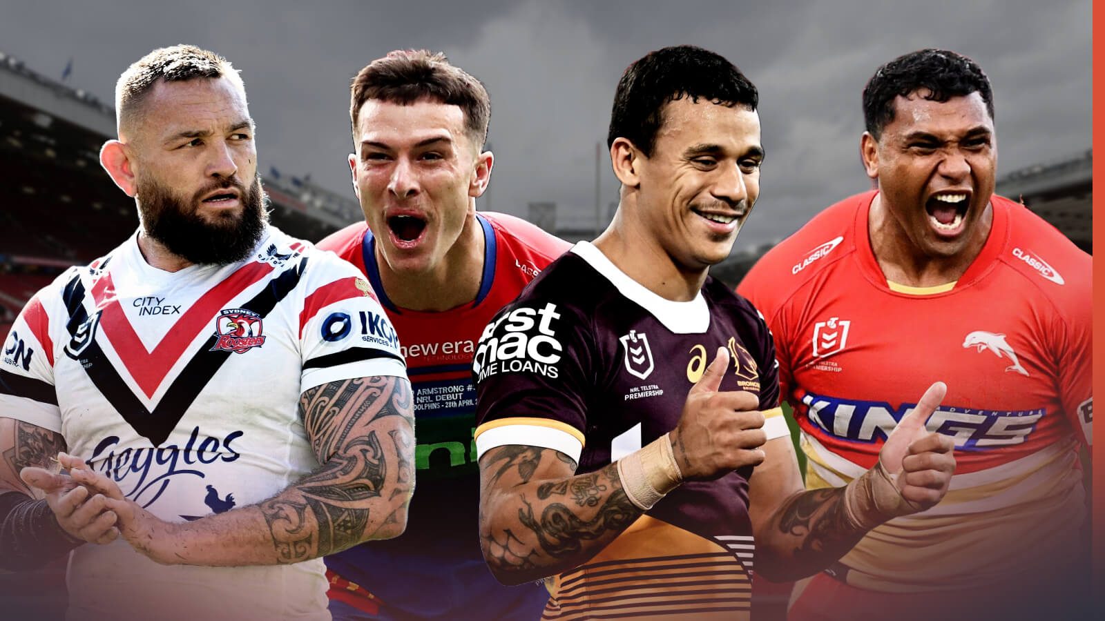 Jared Waerea-Hargreaves, David Armstrong, Tristan Sailor, Tevita Pangai Junior Super League Alamy