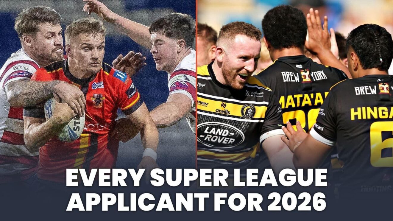 A two panel image of Bradford Bulls and York Knights