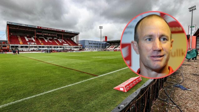 A general view of Craven Park with an image of former Hull KR head coach Craig Sandercock in a circle