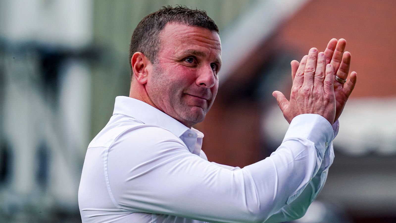 Willie Peters applauds the Hull KR supporters following a game in 2025