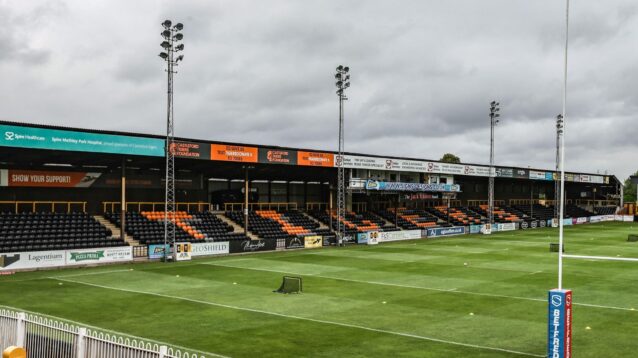 A general view of The OneBore Stadium, the home of Castleford Tigers