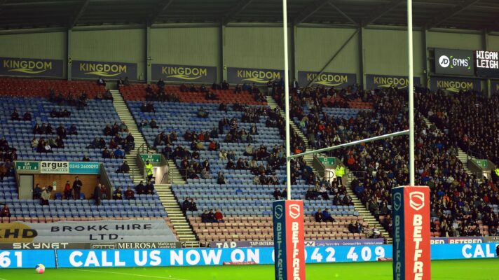 Empty seats at the Super League play-off semi-final between Wigan Warriors and Leigh Leopards in October 2025