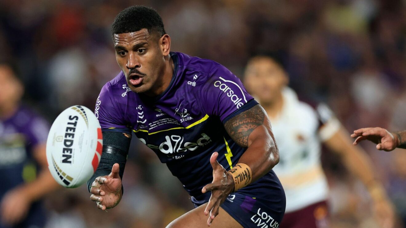 Tui Kamikamica in action for Melbourne Storm in the 2025 NRL Grand Final