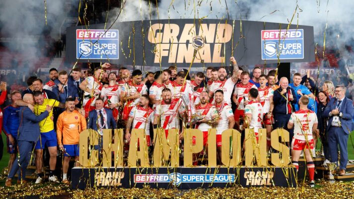 Hull KR celebrate winning the 2025 Super League Grand Final