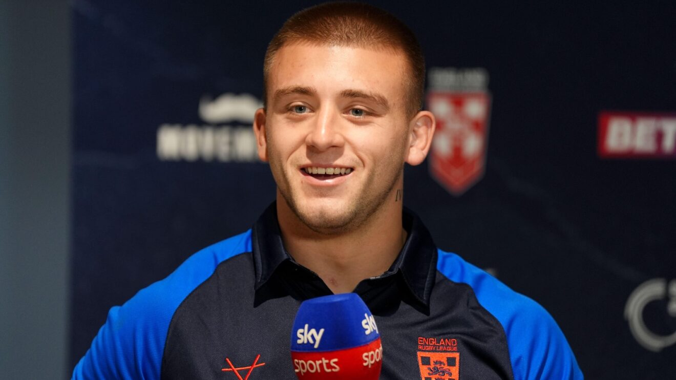 Mikey Lewis speaks to the media ahead of the opening Ashes Test between England and Australia in 2025