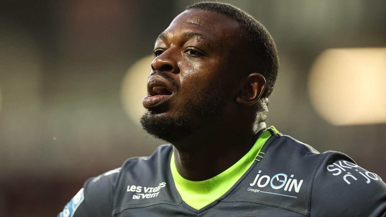 Jordan Dezaria in action for Catalans Dragons in 2025