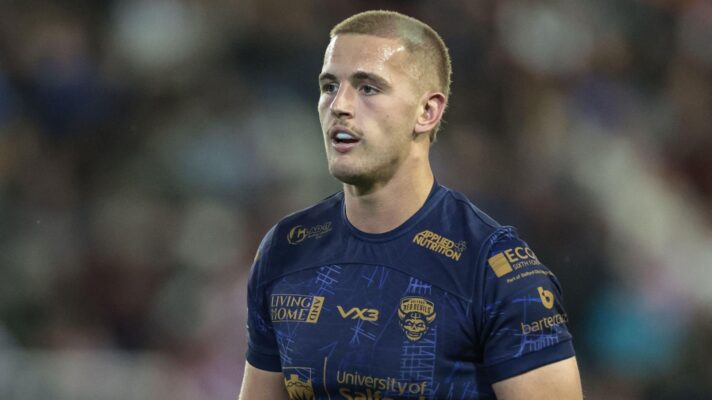 Charlie Glover in action for Salford Red Devils in 2025