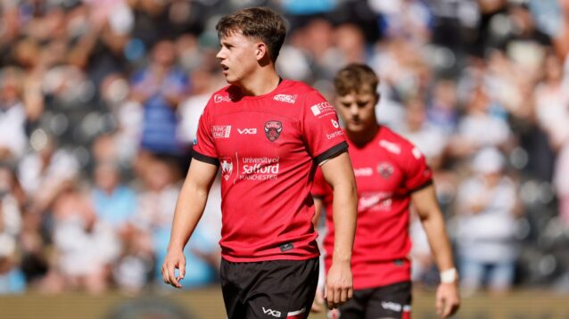 Nathan Connell in action for Salford Red Devils in 2025