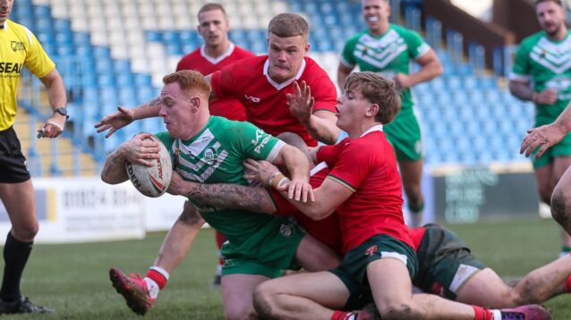 Ireland score a try in their 2025 autumn international victory over Wales at Featherstone Rovers' Post Office Road