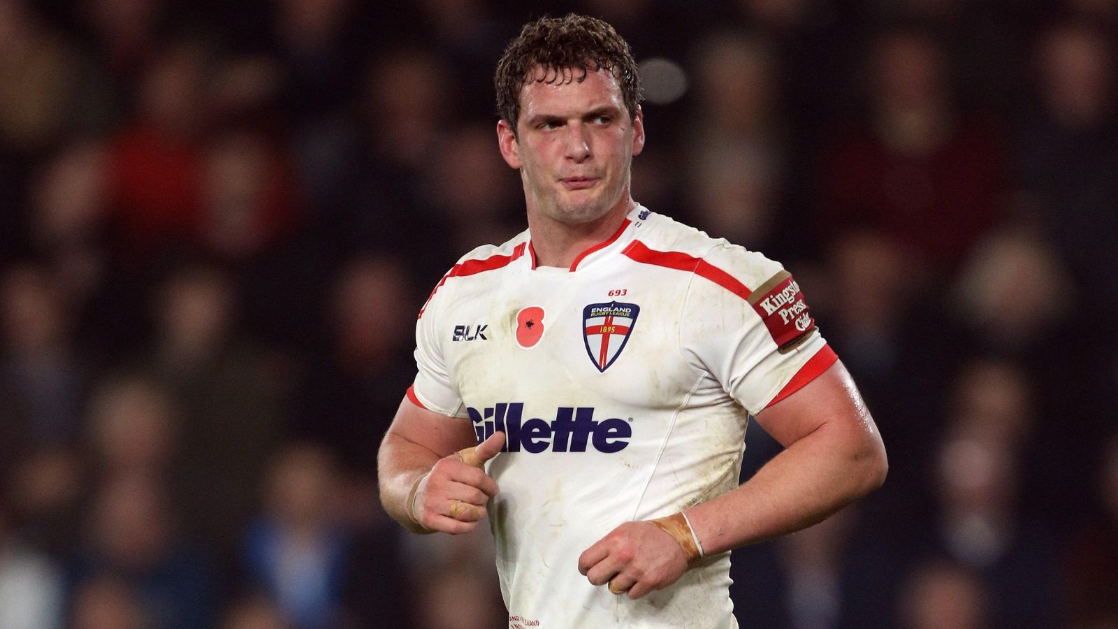 Sean O'Loughlin in action for England during the 2015 series against New Zealand