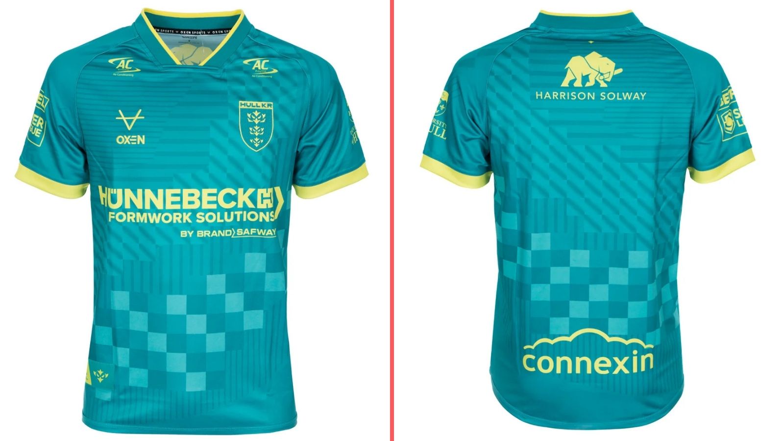 A split-screen of Hull KR's alternate kit for 2026, showing the front and back of the shirt