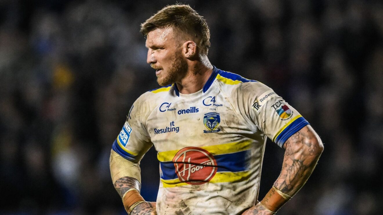 Josh McGuire in action for Warrington Wolves in 2023