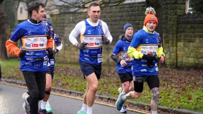 Kevin Sinfield is joined by Jonny Brownlee and Josh Warrington on the final day of his '7 in 7: Together' challenge in 2025