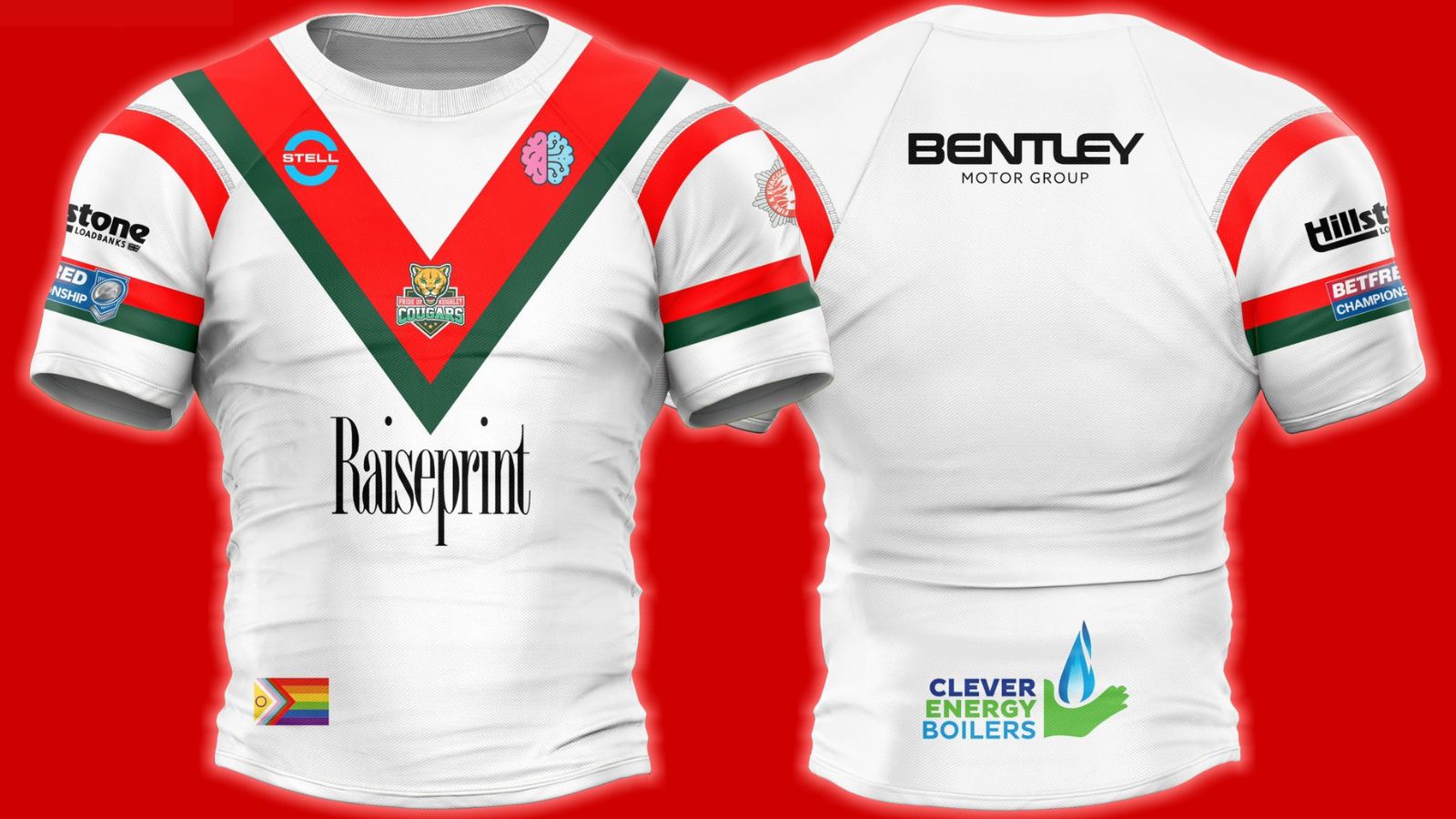 An image of Keighley Cougars' home kit for 2026, showing the front and back of the shirt