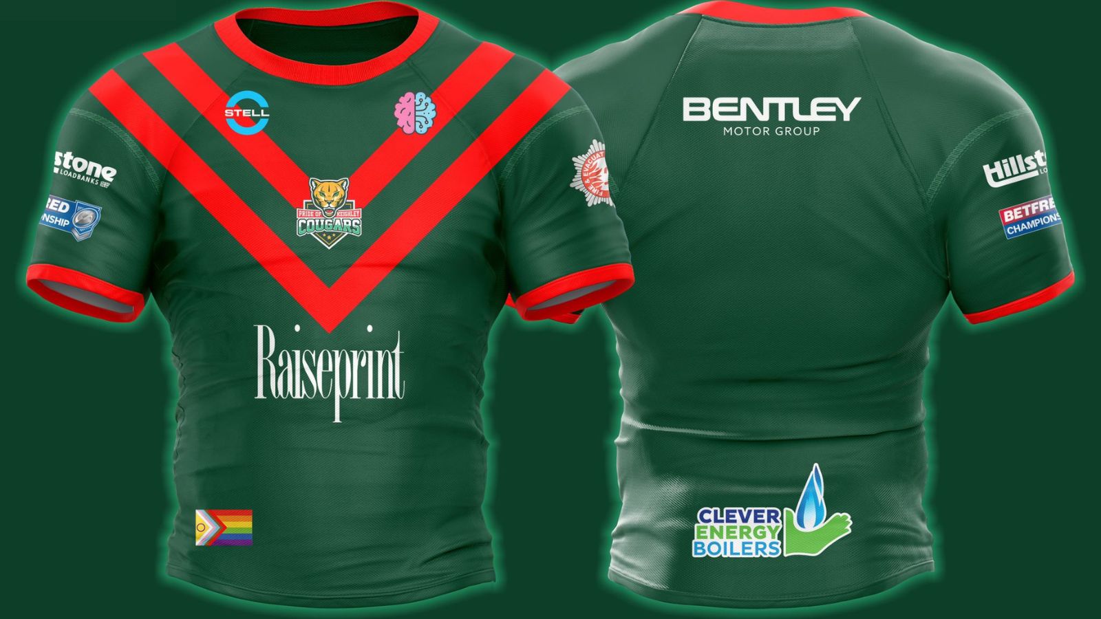 An image of Keighley Cougars' away kit for 2026, showing the front and back of the shirt