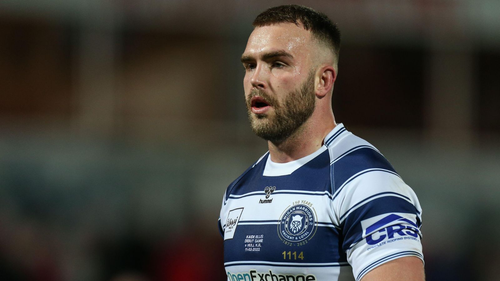 Kaide Ellis in action for Wigan Warriors away against Hull KR in Round 1 of the 2022 Super League season