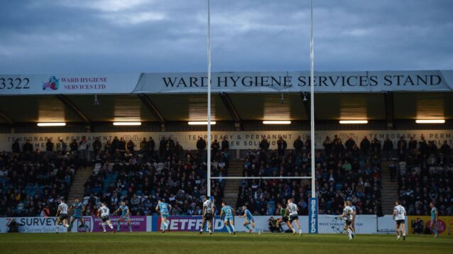 A general view of Post Office Road, the home of Featherstone Rovers, taken during a Championship game in 2024