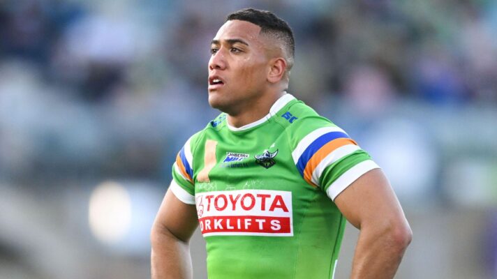 Albert Hopoate in action for Canberra Raiders