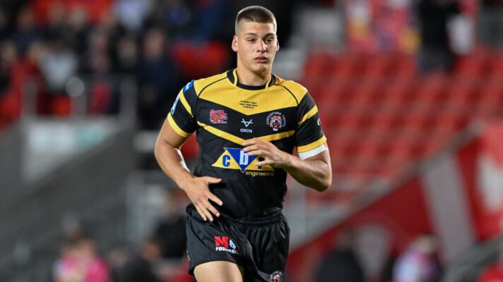 Akim Matvejev in action for Castleford Tigers in 2024