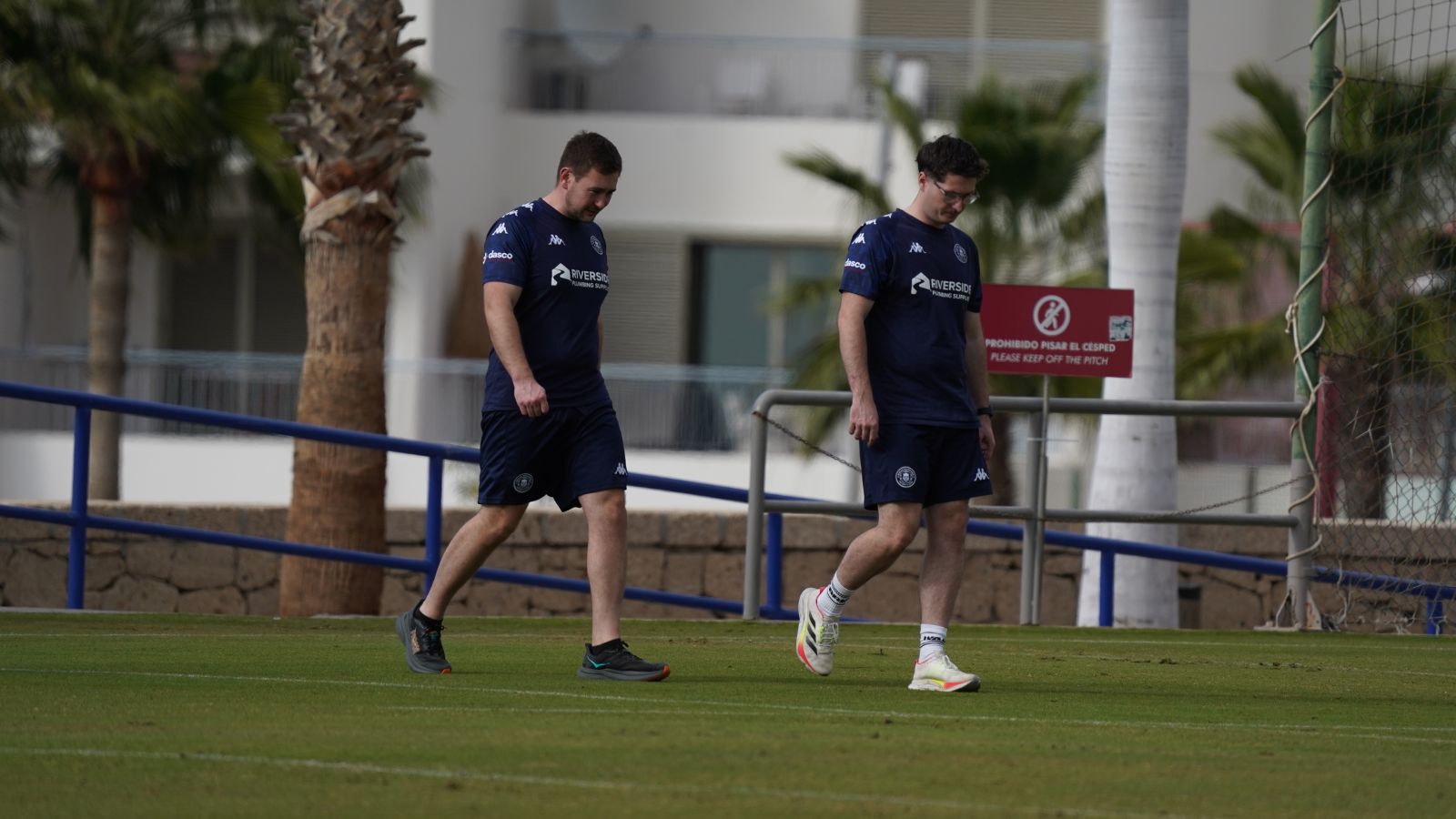 Wigan's Rugby Operations Manager Tom Fitzpatrick (left) pictured alongside a colleague during the Warriors' 2026 pre-season camp in Tenerife