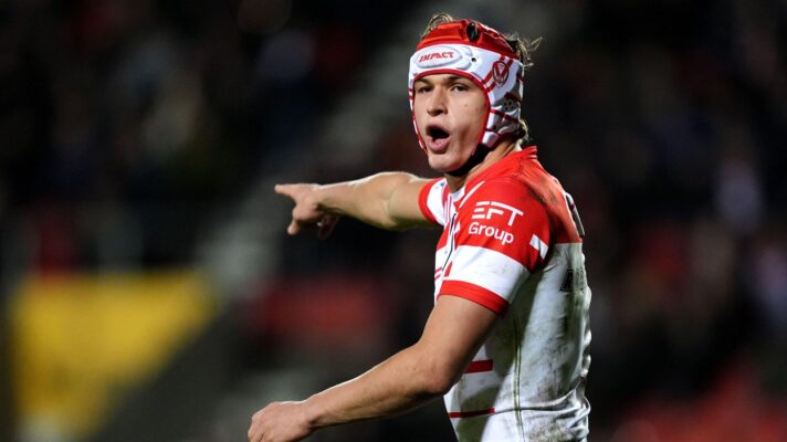 Harry Robertson in action for St Helens in 2026