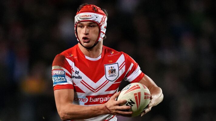 Harry Robertson in action for St Helens in 2026