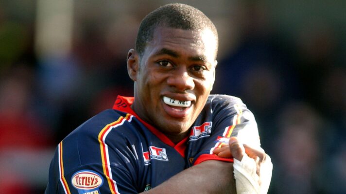 Joe Mbu in action for London Broncos in 2004