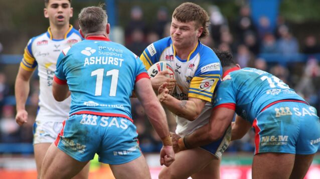 Tom Nicholson-Watton in action for Leeds Rhinos in 2023