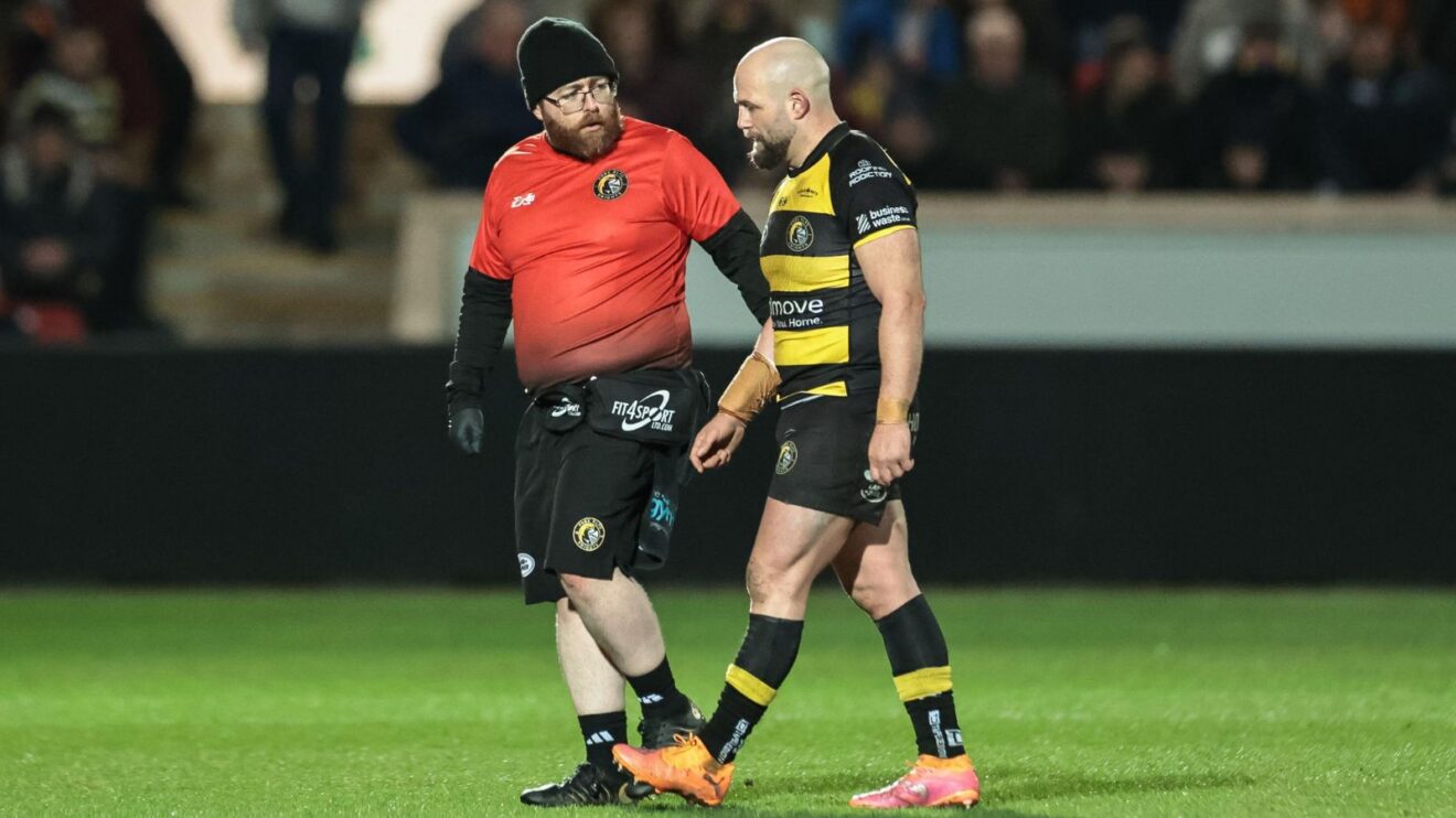 York's Paul McShane leaves the field during a Super League game in 2026