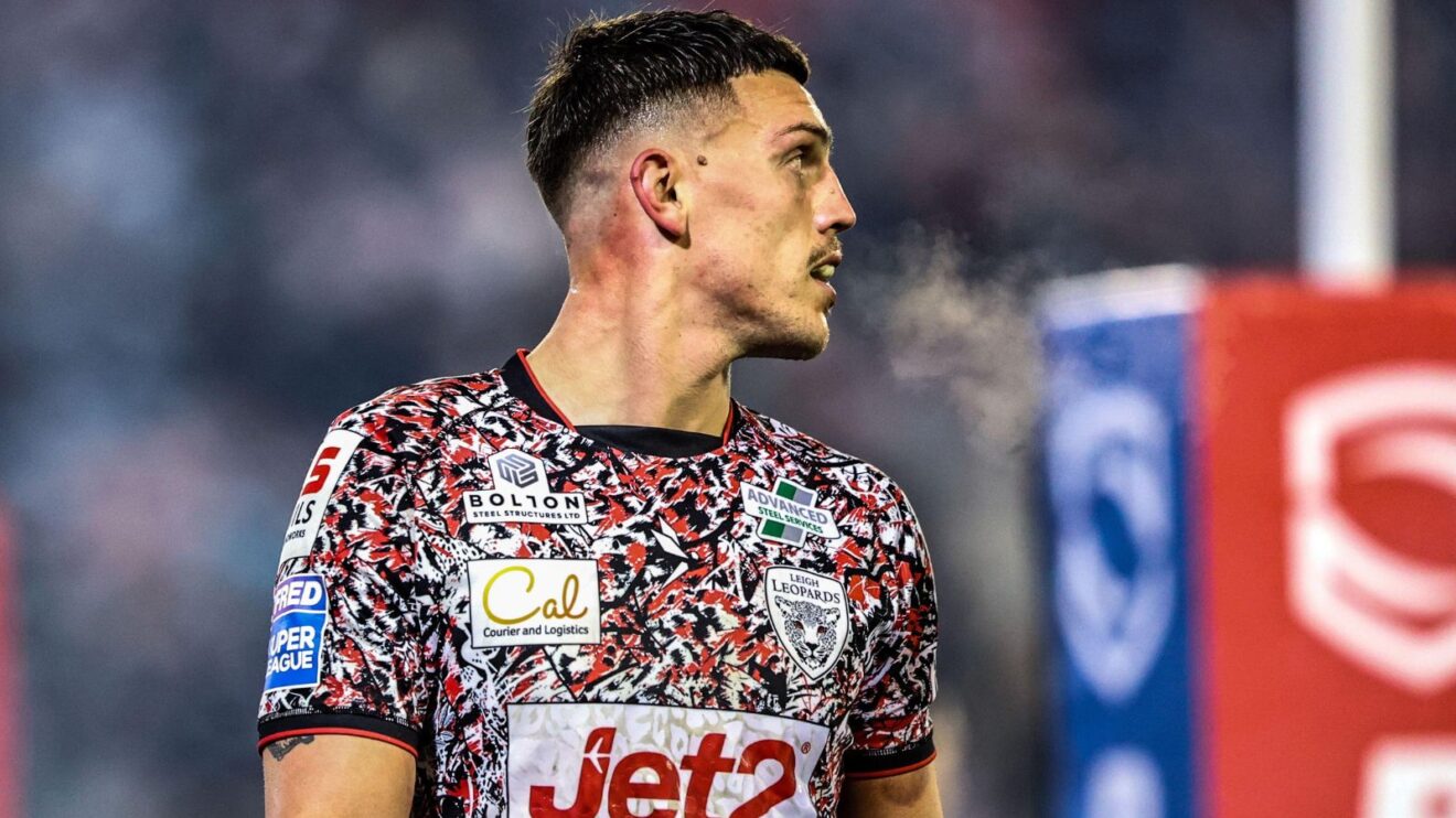 Owen Trout in action for Leigh Leopards in 2026