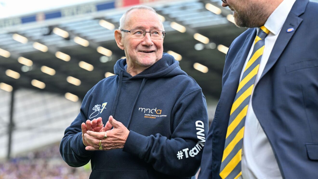 The late Geoff Burrow pictured at Headingley in 2024 as Leeds Rhinos celebrated the life of son Rob following his passing