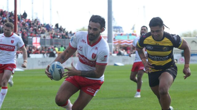 Tyrone May scored a hat-trick for Hull KR against York Knights.