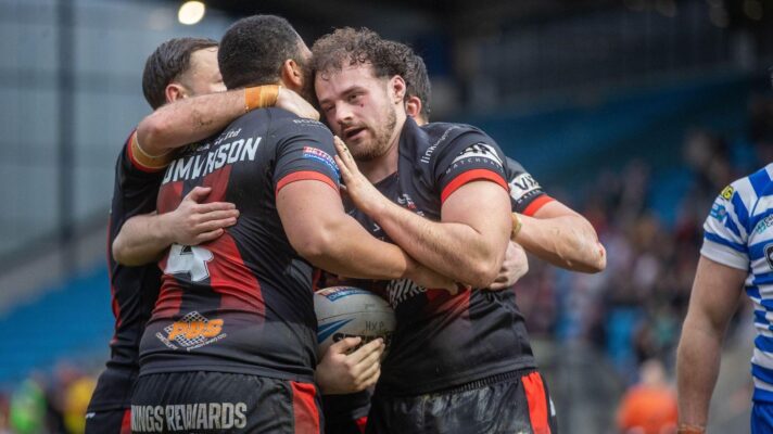 Goole Vikings celebrate a try in 2026