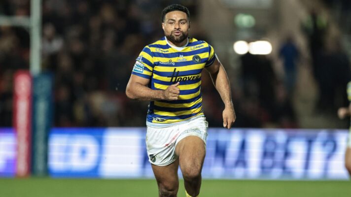 Toafofoa Sipley in action for Warrington Wolves in 2026