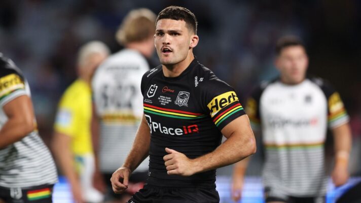 Nathan Cleary warms up ahead of his 200th appearance for Penrith Panthers in 2026