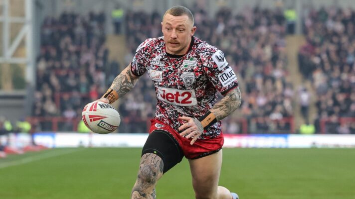 Josh Charnley in action for Leigh Leopards in 2026