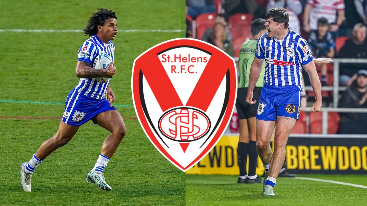 St Helens players Tristan Sailor and Jack Welsby.