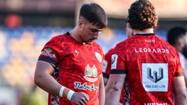 Ryan Brown warms up ahead of a Leigh Leopards game in 2026