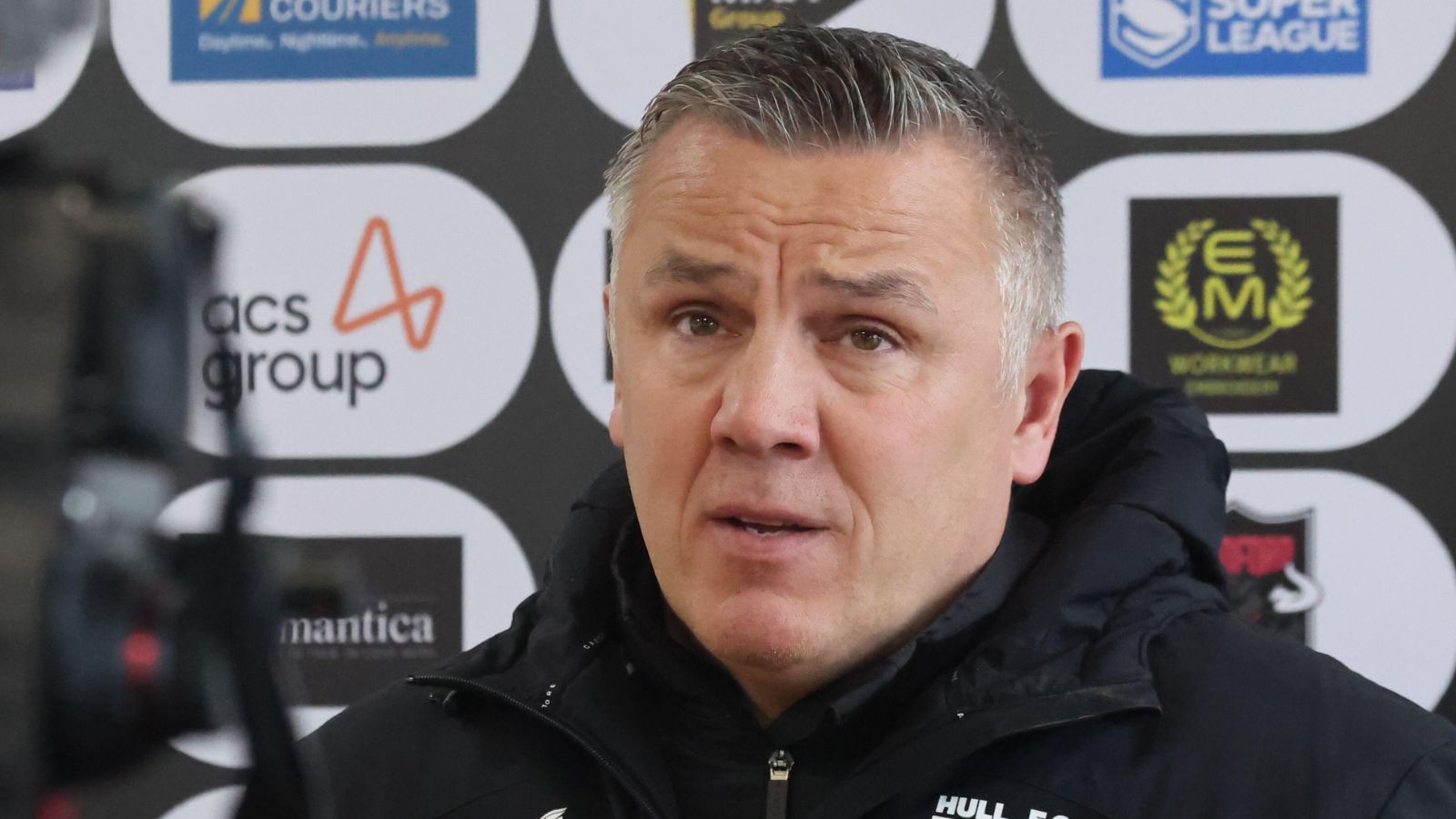 Hull FC's interim head coach Andy Last speaks during a press conference in 2026
