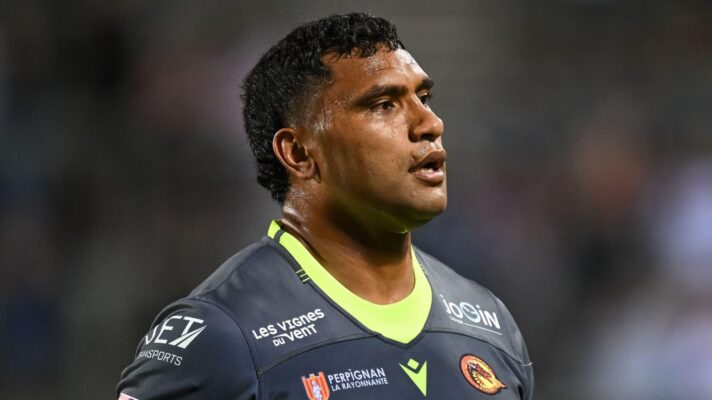 Tevita Pangai Jr in action for Catalans Dragons in 2025