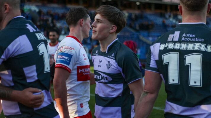 Alex Chippendale pictured following his Huddersfield Giants debut against Hull KR in 2026