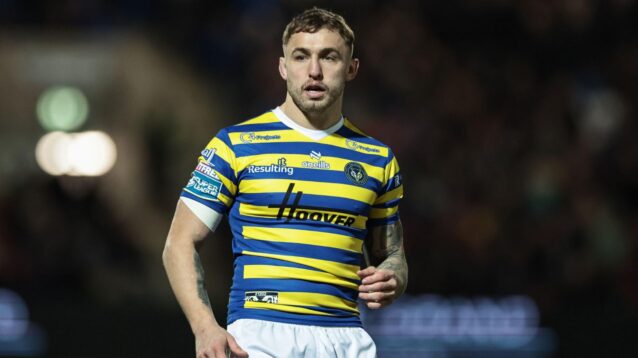 Sam Powell in action for Warrington Wolves in 2026