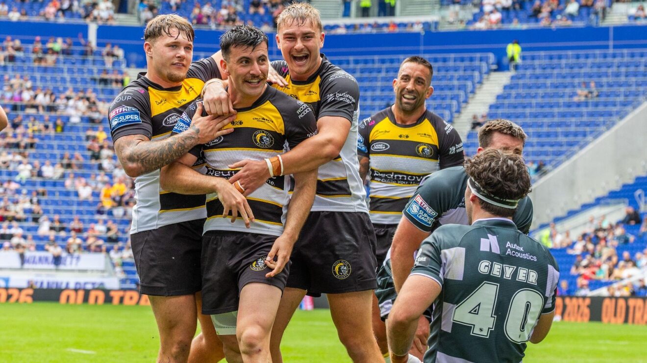 York Knights celebrate a try at Magic Weekend in 2026